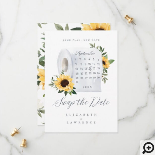 Swap the Date Sunflower Toilet Paper Roll Calendar Save The Date