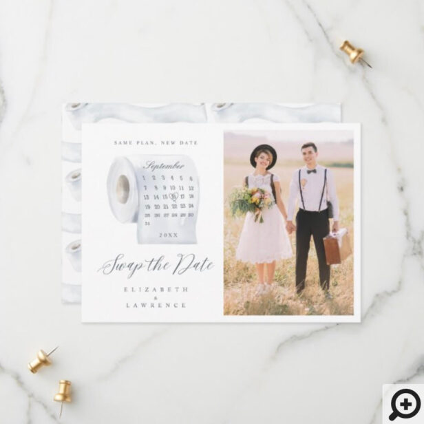Swap the Date Toilet Paper Roll Calendar & Photo Save The Date