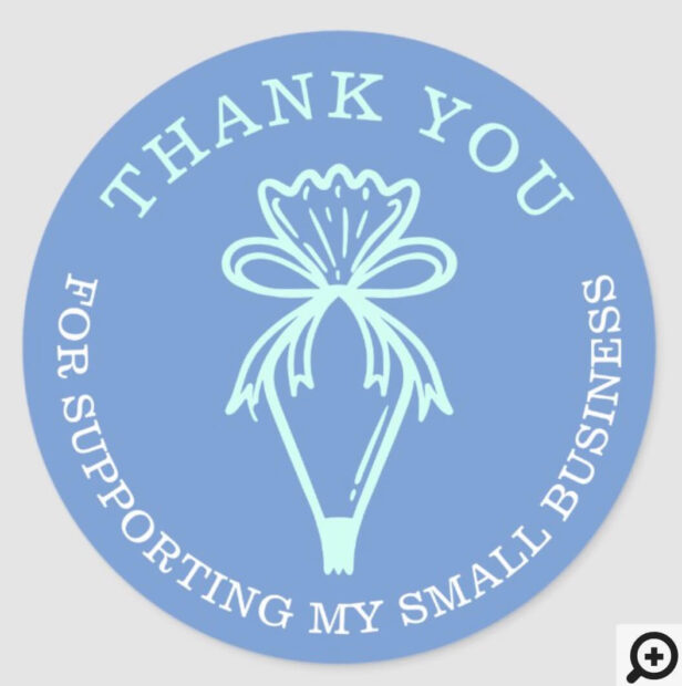 Thank You For Your Business Bakery Pastry Bag Teal Classic Round Sticker