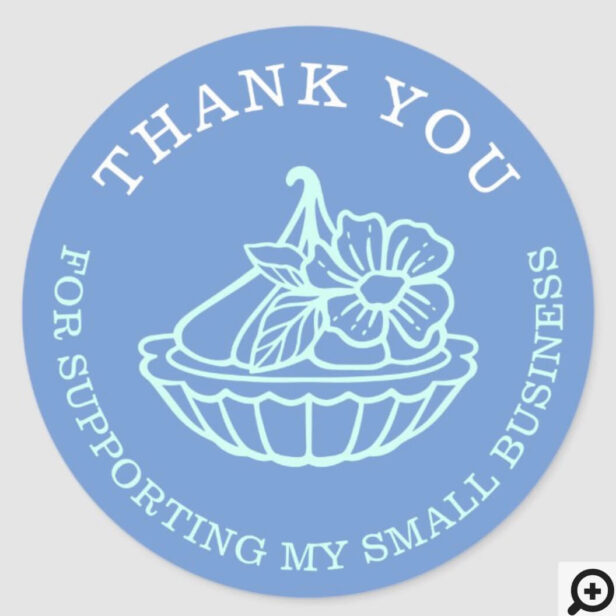 Thank You For Your Business Blue Bakery Pastry Classic Round Sticker