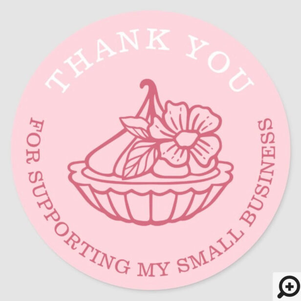 Thank You For Your Business Pink Bakery Pastry Classic Round Sticker