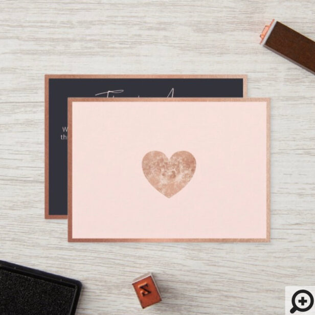 Thank You For Your Business Rose Gold Heart Pink Loyalty Card