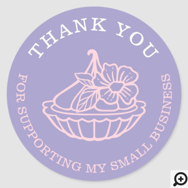 Thank You For Your Business Violet Bakery Pastry Classic Round Sticker