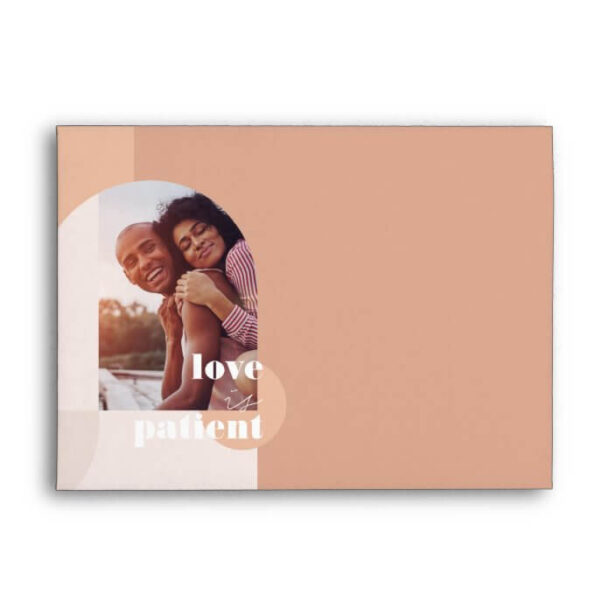 Love is Patient Geometric Blush Couple's Photo Envelope