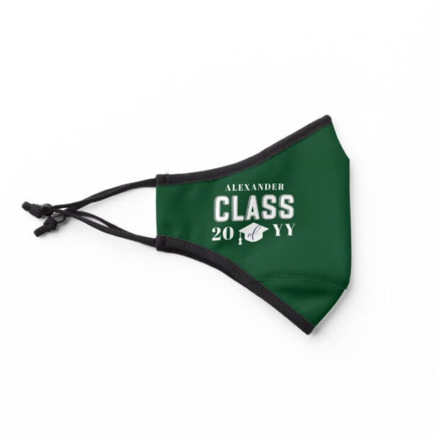 Custom Name & Year | Graduation Class of Green Premium Face Mask