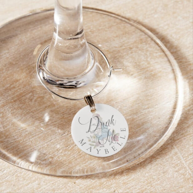 Drink Me - Vintage Alice In Wonderland Custom Name Alice Key Wine Charm