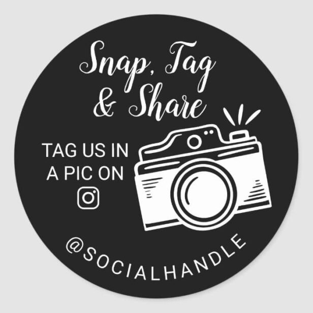 Thank You Snap, Tag & Share Social Media Camera Black & White