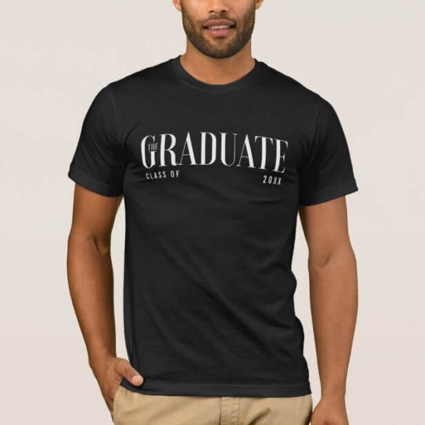 The Graduate | Custom Graduation Class of Stylish Black T-Shirt