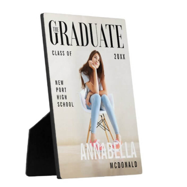 Trendy Magazine Cover Inspired Graduation Photo Plaque