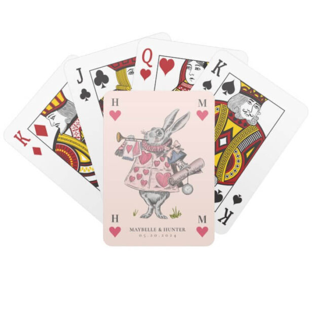 Vintage Alice in Wonderland Queen Rabbit Playing Card