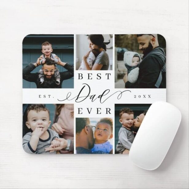 Best Dad Ever | Father's Day 6 Photo Collage Mouse Pad