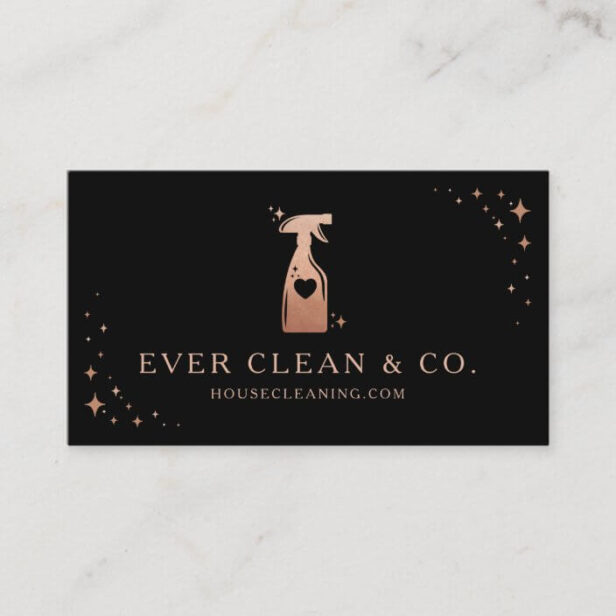 Spray Bottle Professional Maid & House Cleaning Black Business Card