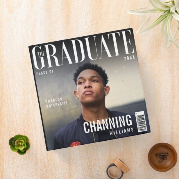 The Graduate Trendy Boy Magazine Cover Graduation 3 Ring Binder