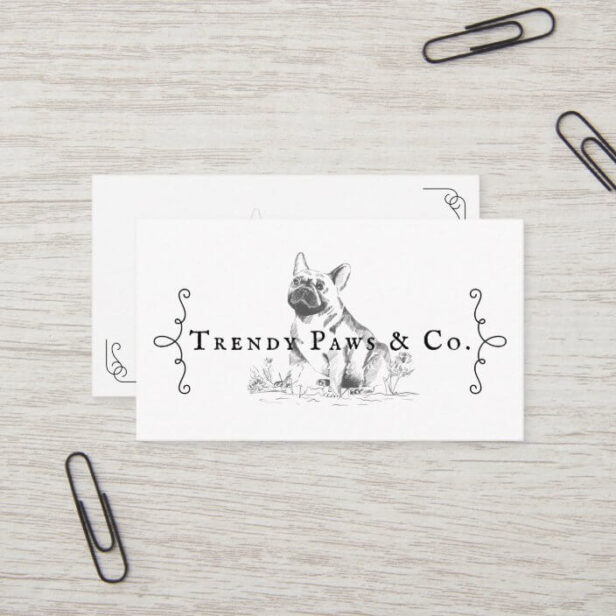 Classy Boutique Style Pet Salon French BullDog Business Card