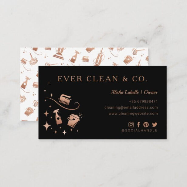 Cleaning Tools Professional Maid & House Cleaning Business Card