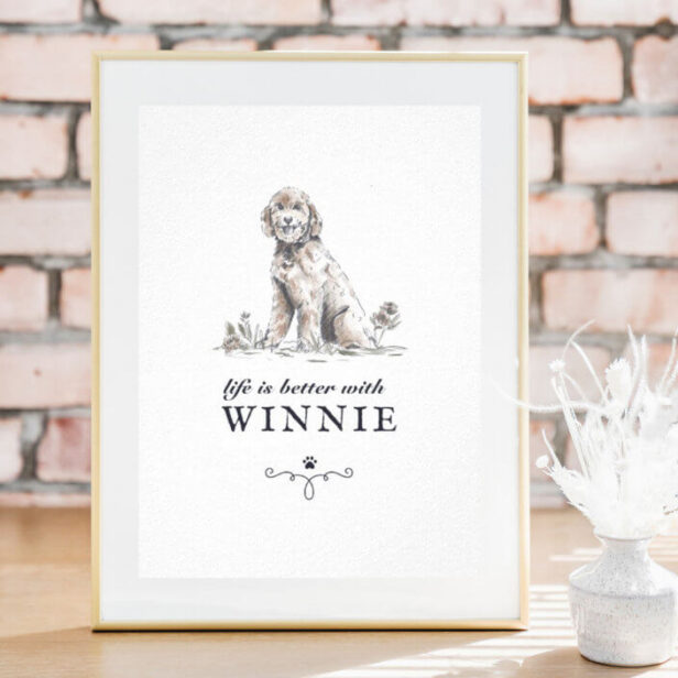 Goldendoodle Life Is Better With Custom Dog Name Poster