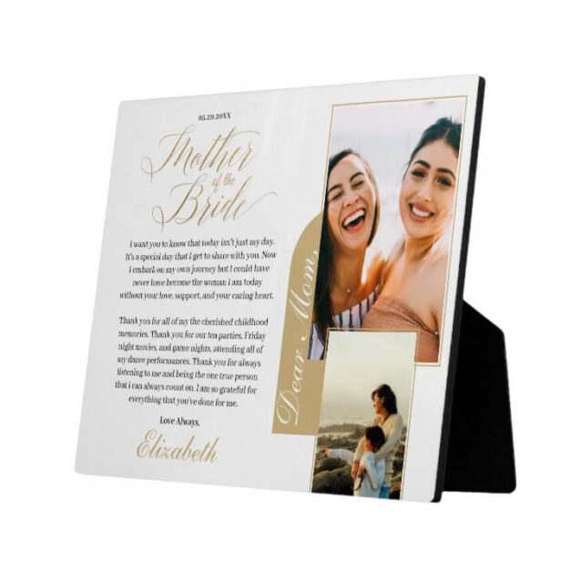 Gift for Mother of The Bride | Photo & Message White Plaque