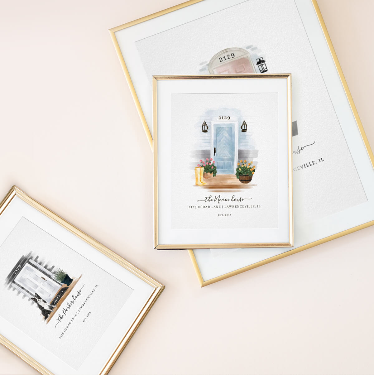 Home Sweet Home Watercolor Family Door Portraits Prints By Moodthology Papery