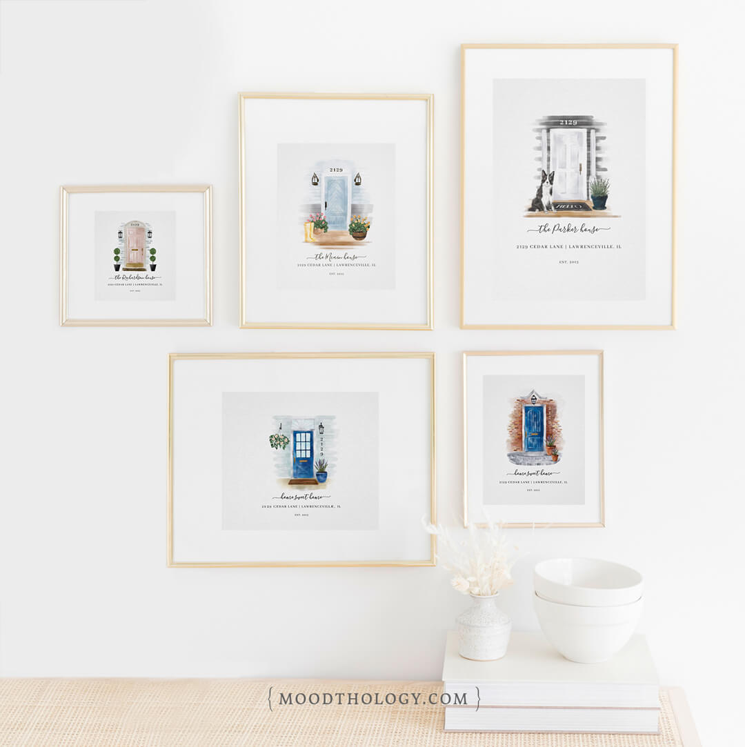 Home Sweet Home Watercolor Door Portraits Prints By Moodthology Papery