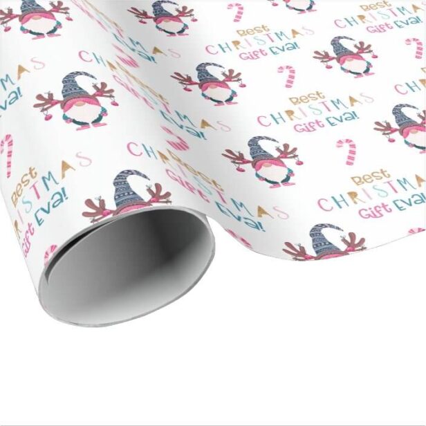 Best Christmas Gift Eva! Funny & Bright Gnome Wrapping Paper