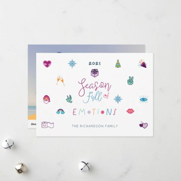 Season Full of Emotions Fun Christmas Emoji Photo Holiday Card