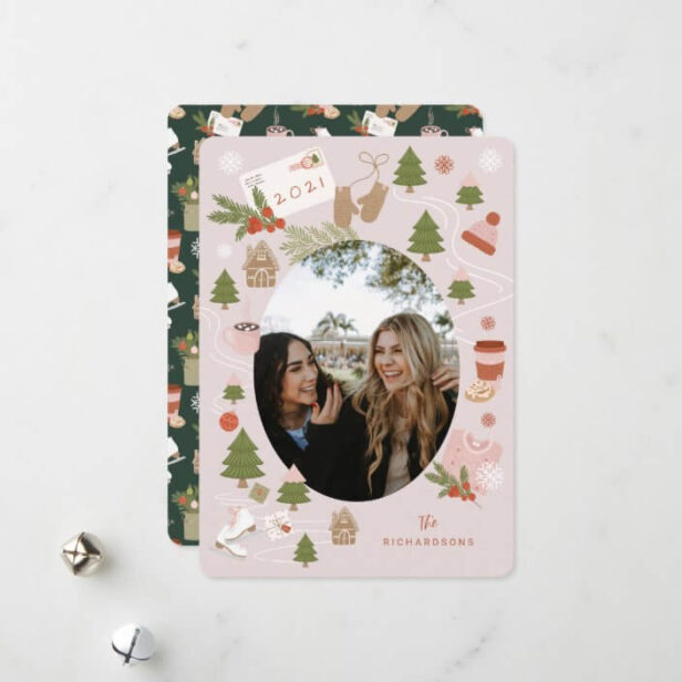 A Few of Our Favourite Christmas Things Photo Blush Pink Holiday Card