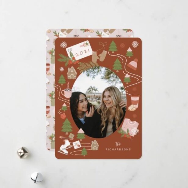 A Few of Our Favorite Christmas Things Photo Terracotta Red Holiday Card