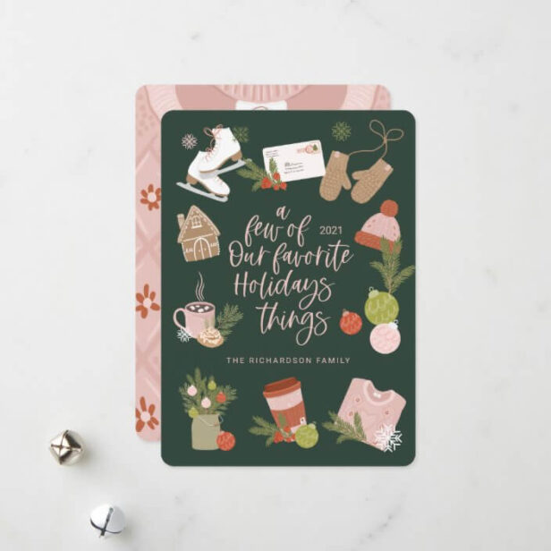 A Few of Our Favourite Christmas Things Dark Green Holiday Card