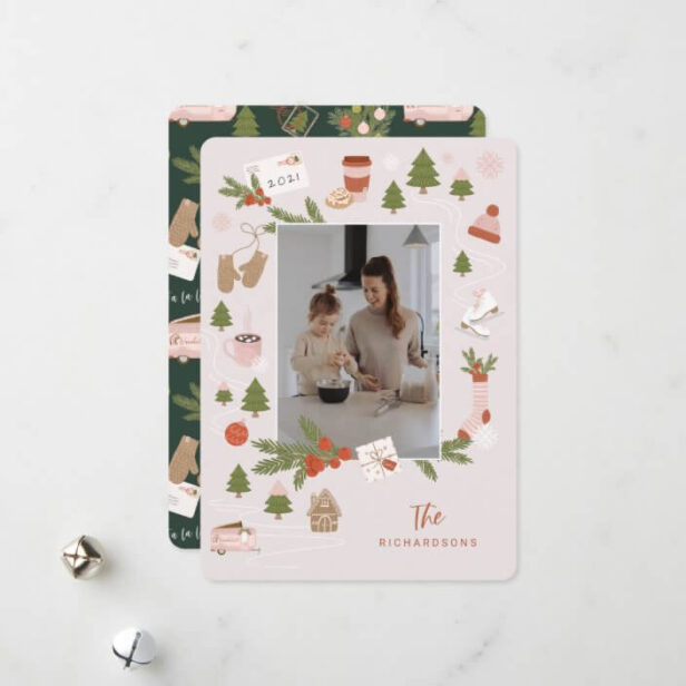 A Few of Our Favourite Christmas Things Photo Blush Pink Holiday Card