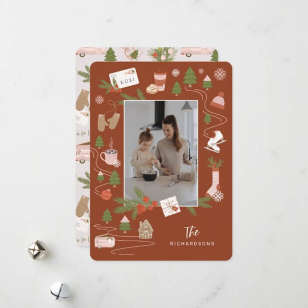 A Few of Our Favourite Christmas Things Photo Terracotta Red Holiday Card