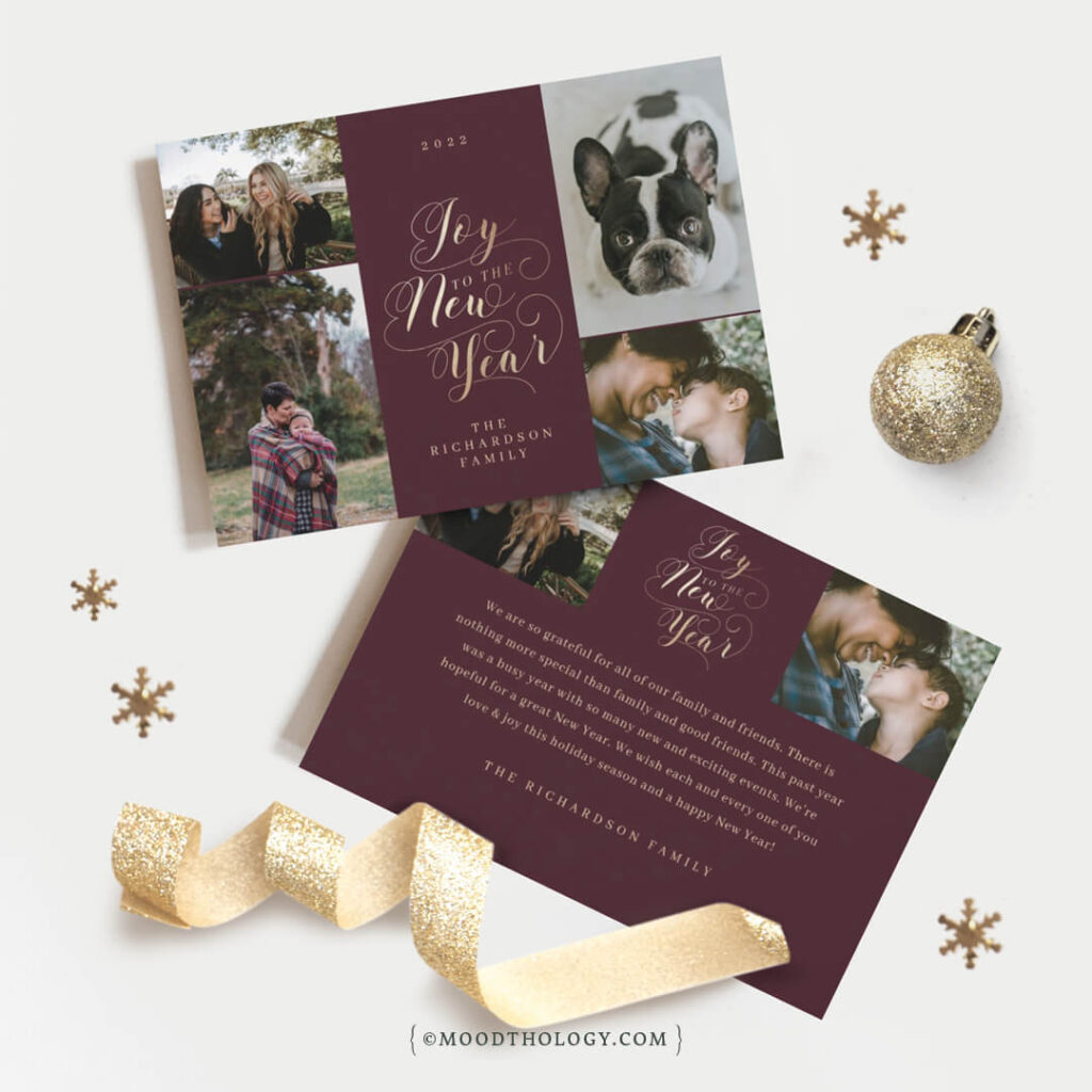 oy to the New Year Elegant Script Holiday Collection By Moodthology Papery