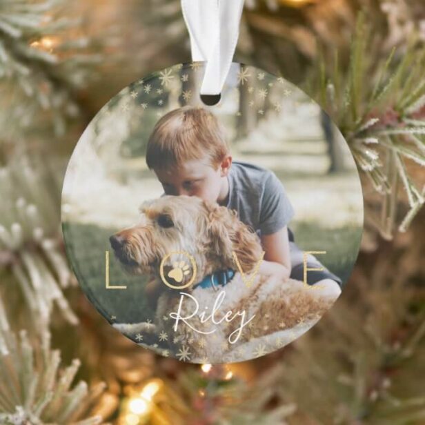 Love & Memories | Holiday Stars Pet Memorial Photo Ornament
