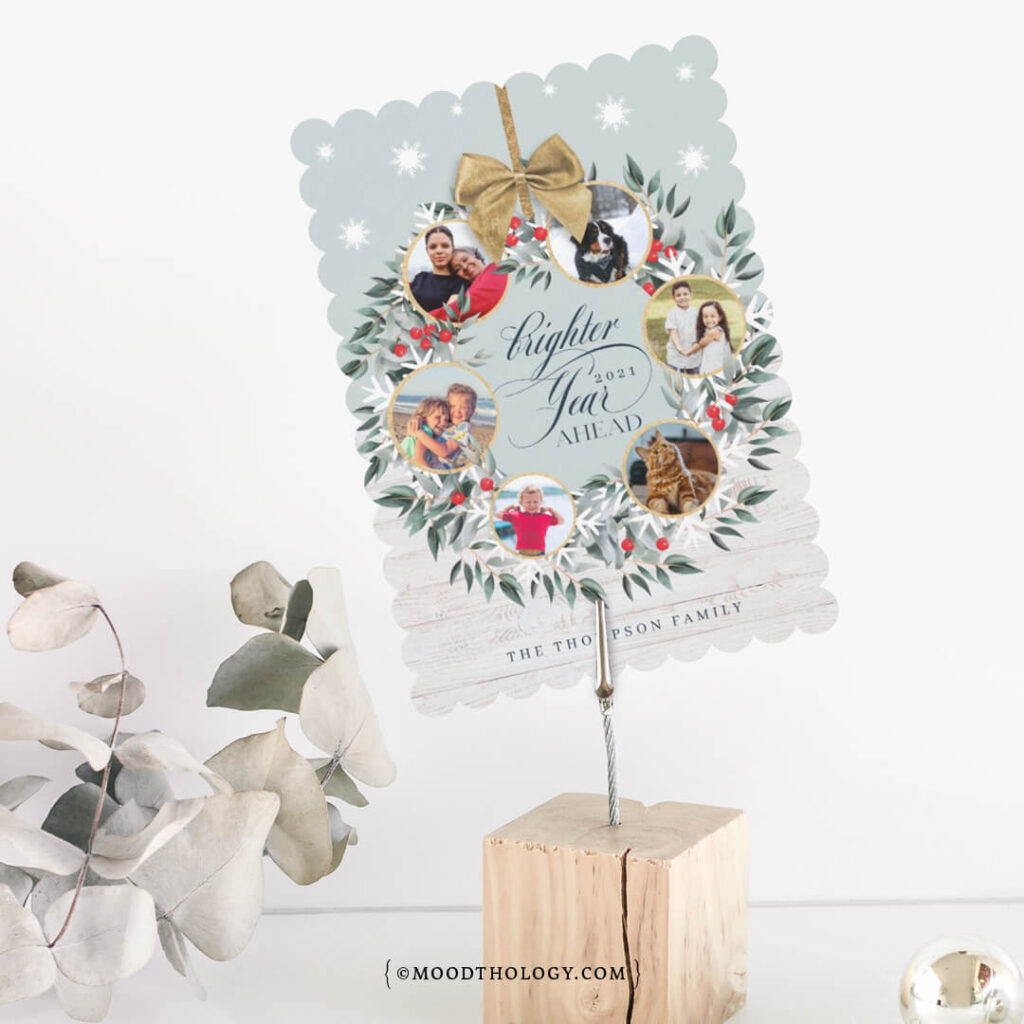 Snowflake Photo Collage Wreath Farmhouse Christmas By Moodthology Papery