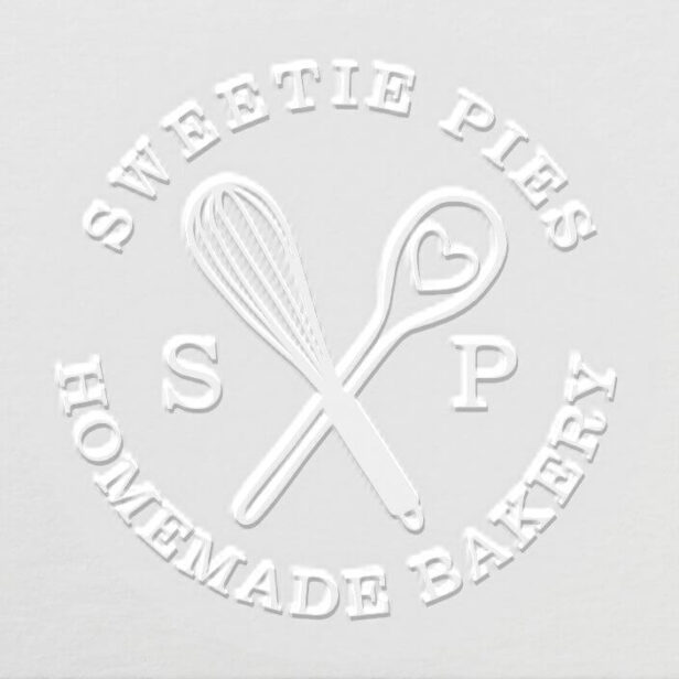 Bakery Business Whisk & Spoon Logo Monogram Embosser