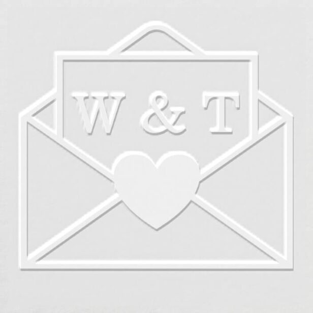 Cute Love Letter Envelope Custom Monogram Initials Embosser
