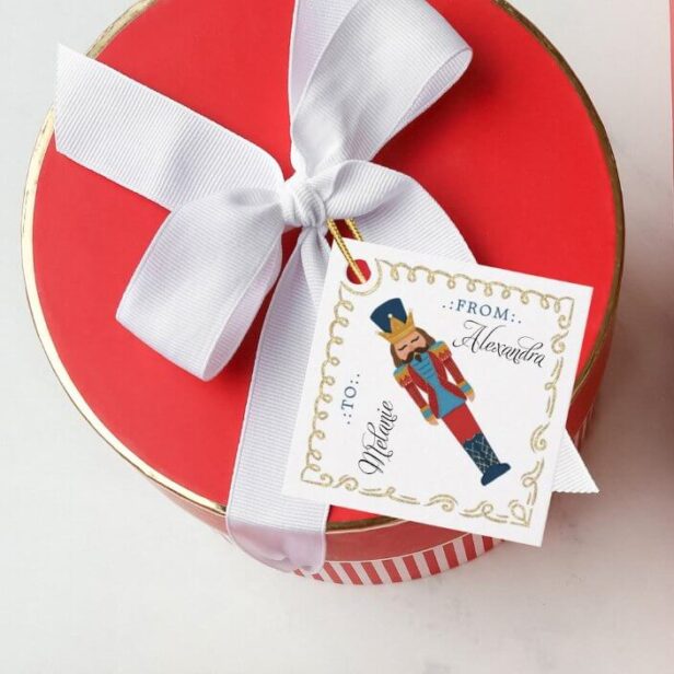 Festive Christmas Nutcracker Character To & From Favor Tags