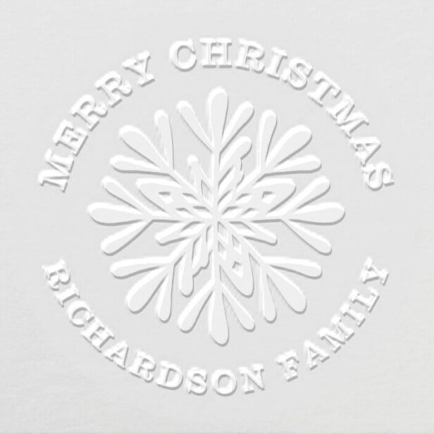 Festive Winter Snowflake Merry Christmas Family Embosser