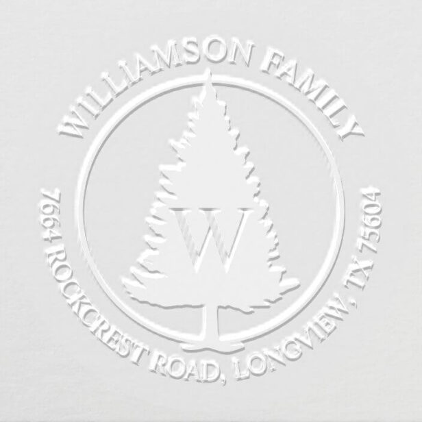 Personalized Family Name & Address Pine Tree Embosser