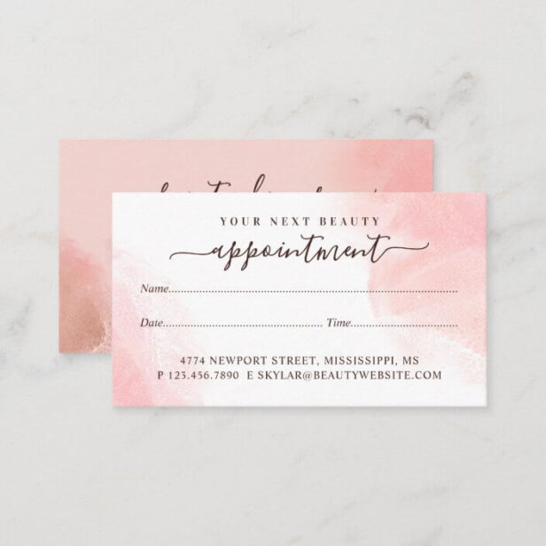 Pink Glitter Glam Eyelashes Beauty Lash Artist Appointment Card