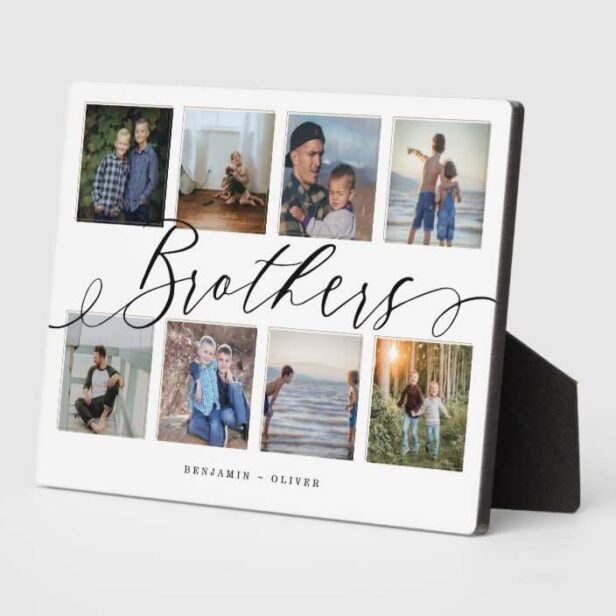 Brothers Script | Gift For Brothers Photo Collage Plaque