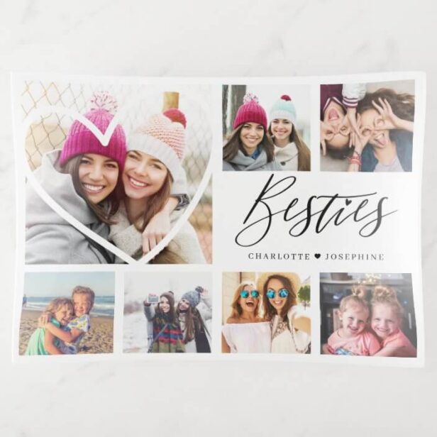Gift For Besties 7 Photo Collage Heart BFFs Trinket Tray