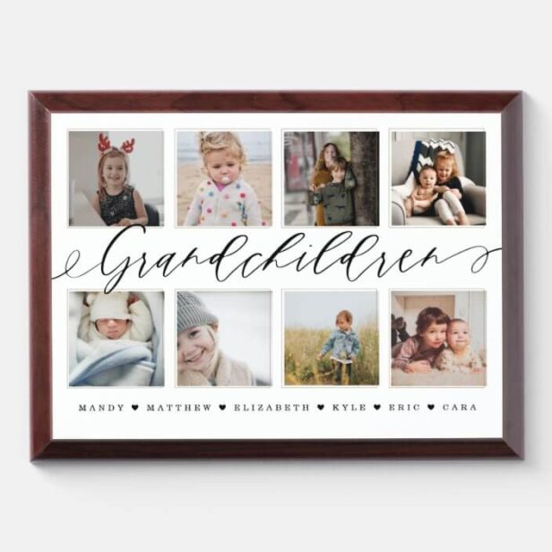 Gift for Grandparents Grandchildren Photo Collage Plaque