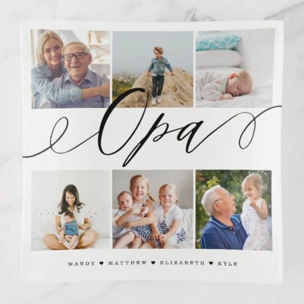 Gift for Opa | Grandchildren Photo Collage Trinket Tray