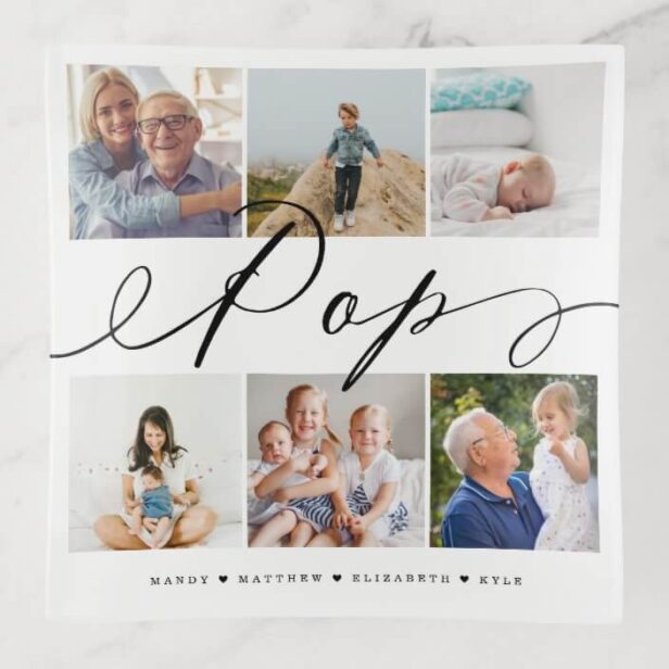 Gift for Pop | Grandchildren Photo Collage Trinket Tray