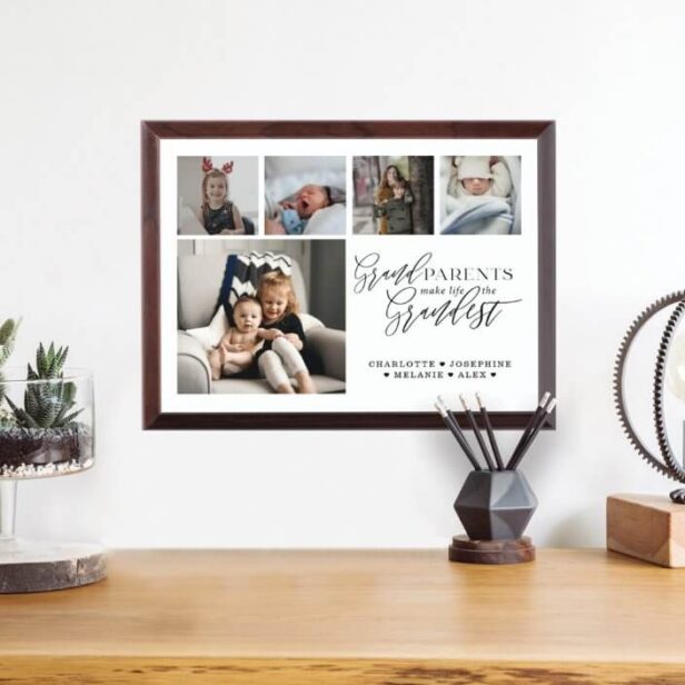 Grandparents Make Life The Grandest Photo Collage Award Plaque