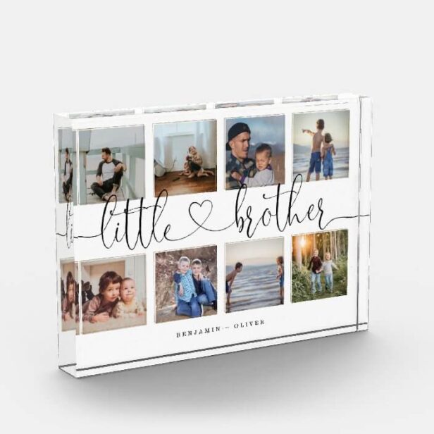 Little Brother Script Brothers Gift Photo Collage Photo Block