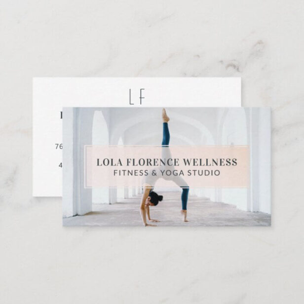 Minimal & Professional Photo Yoga Studio Fitness Business Card