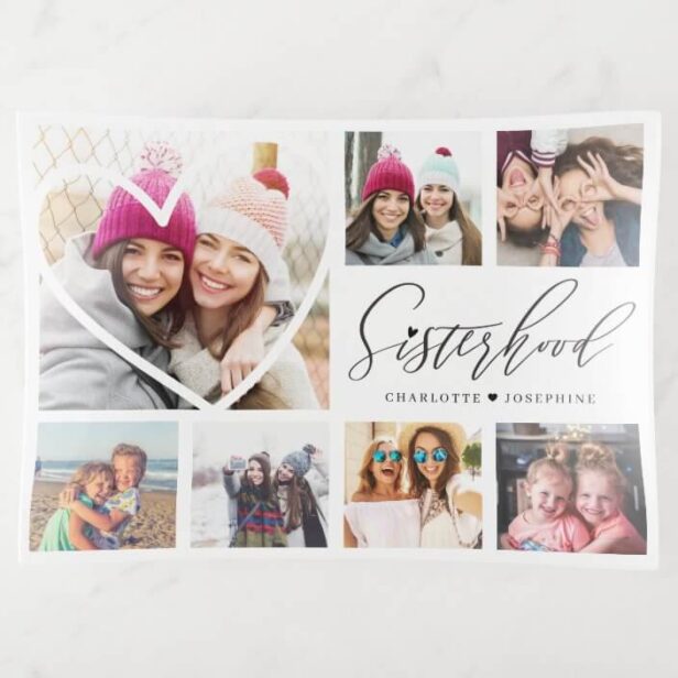 Sisterhood Gift For Sisters 7 Photo Collage Heart Trinket Tray