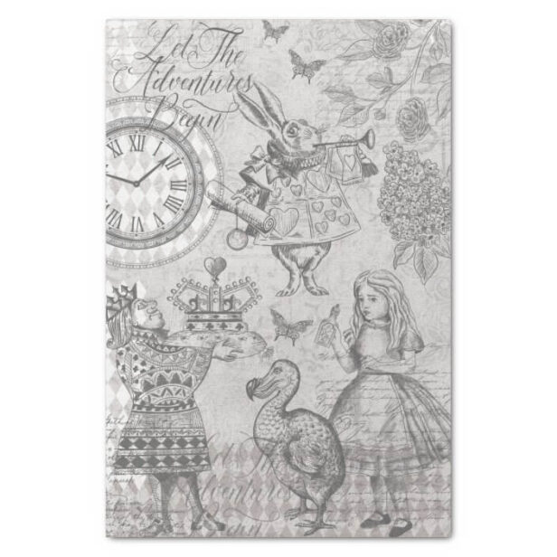 Adventures in Alice Wonderland Collage Decoupage Tissue Paper