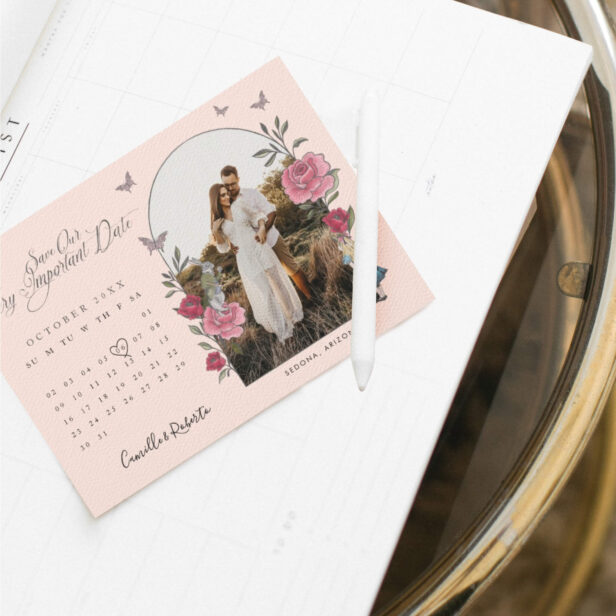 Alice In Wonderland Pencil Us In Calendar Photo Pink Save The Date